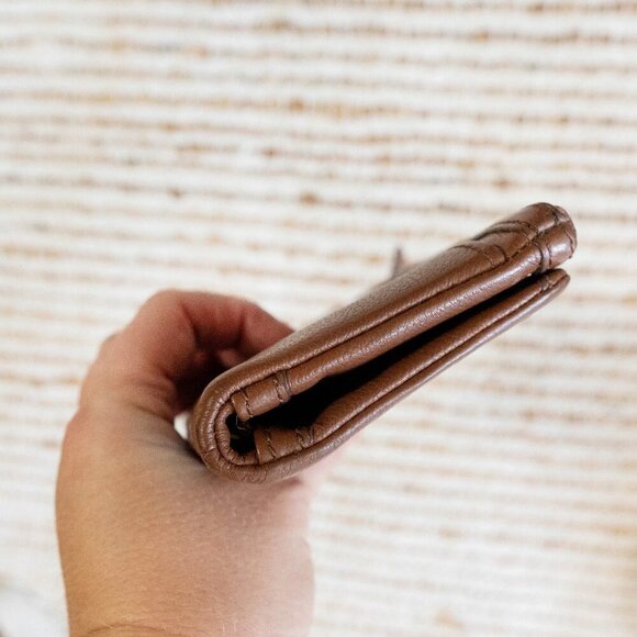 FOSSIL ELLA CLUTCH ZIP AROUND WALLET MEDIUM BROWN LEATHER - Picture 9 of 10